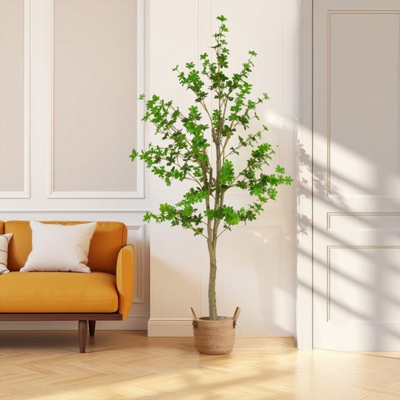 76" Artificial Enkianthus Tree with Black Plastic Pot