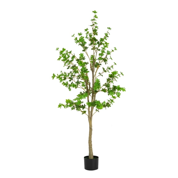 76" Artificial Enkianthus Tree with Black Plastic Pot