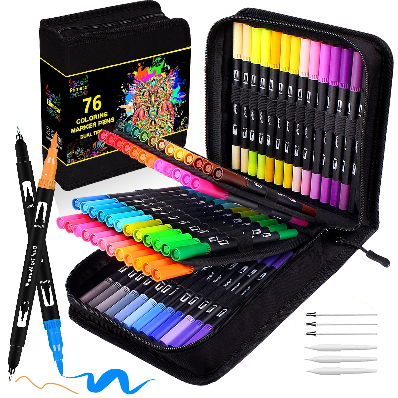 TIART 72 Colors Creative Markers Set, Double Dual Tips(Fine&Chis) Craft  Markers