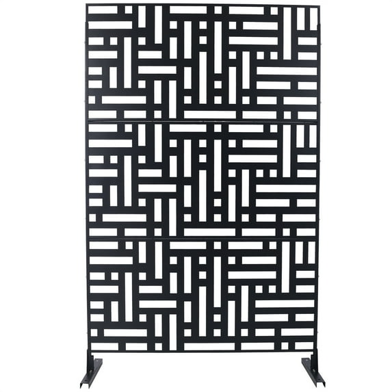 76" H×48" W Metal Privacy Screen for Outdoor & Indoor Use, Free Standing Privacy Screen for Patio Garden Pool, Metal Material, Weather Resistant, Easy Assembly