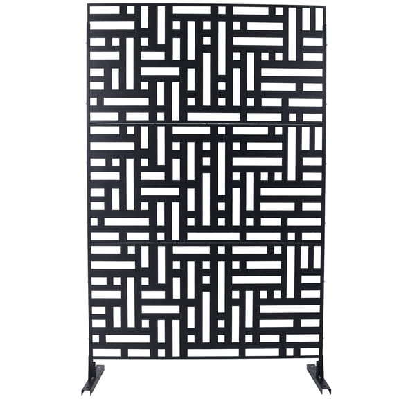 76" H×48" W Metal Privacy Screen for Outdoor & Indoor Use, Free Standing Privacy Screen for Patio Garden Pool, Metal Material, Weather Resistant, Easy Assembly