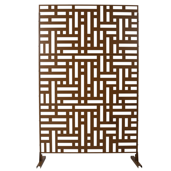76"H Freestanding Metal Privacy Screen for Outdoor & Indoor Decorative Use