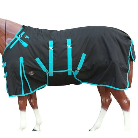 76" Hilason 1200D Waterproof Horse Winter Turnout Blanket Belly Wrap Black