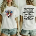 thumbnail image 1 of 76 Independence Day Shirt – Funny George Washington ’76 Meme Tee, Whole Squad Pulled Up Revolution T-Shirt Front & Back, 1 of 5