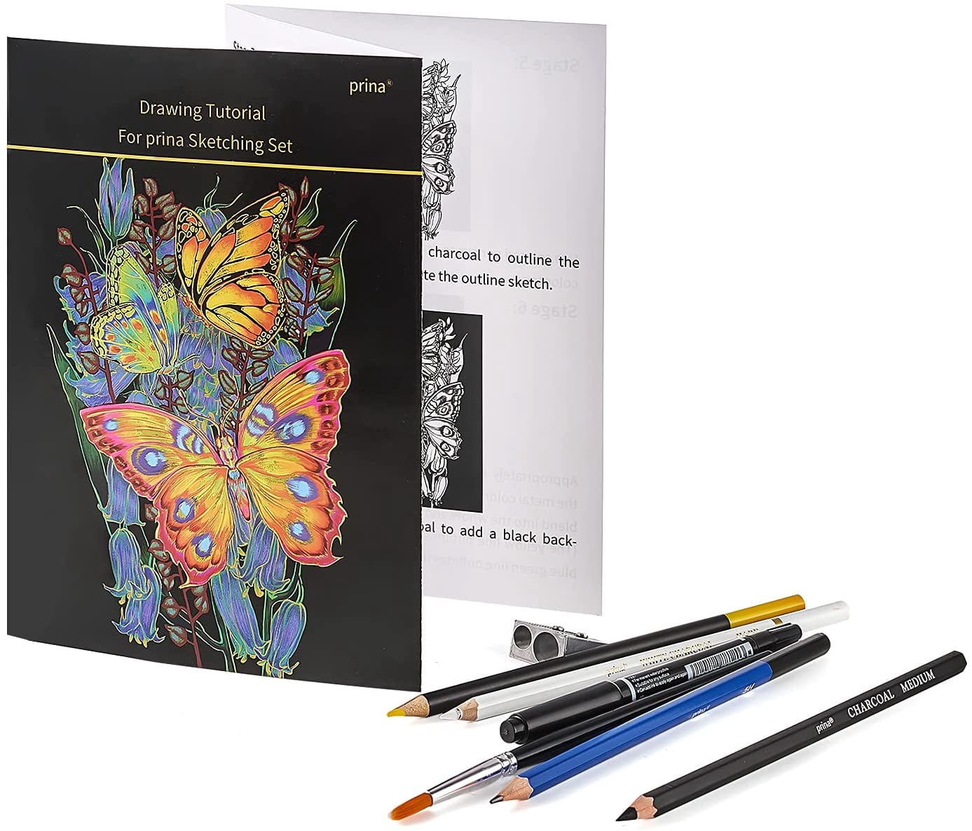 76 Pack Drawing Set Sketching Kit, Pro Art Supplies with 3-Color Sketchbook, Include Tutorial, Colored, Graphite, Charcoal, Watercolor & Metallic Pencil, for Artists Adults Teens Beginner