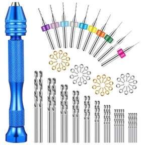 76-Piece Mini Precision Hand Drill Set with Rotary Bits and Pin Vise for Crafting, Model Making, Projects and Detailed Work