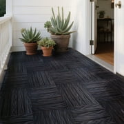 76 Pack Interlocking Deck Tiles, 11.42"x11.42", Polypropylene, Waterproof Outdoor Flooring, 3D Wood Grain Plastic, for Patio, Balcony, Backyard