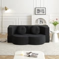 thumbnail image 1 of 76" Premium Foam Convertible Loveseat Sleeper Sofa Bed, Pull-Out Loveseat Convertible with Folding Design, Sofa Bed Couch with No Assembly for Living Room, Black, 1 of 9