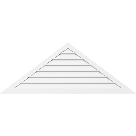 76"W x 25-3/8"H Triangle Surface Mount PVC Gable Vent 8/12 Pitch: Non-Functional, w/ 2"W x 1-1/2"P Brickmould Frame