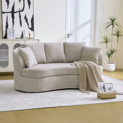 76" All Weather Wicker Oversized Sofa Couch, Sofas For Living Room with Detachable Table, Oversized Modular Sofa Washable Cushions for Backyard Poolside, Dark Gray