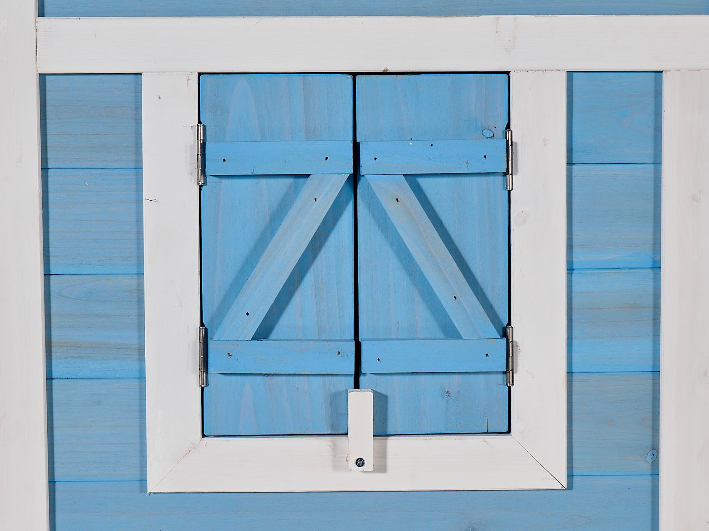 76" Wooden Rabbit Hutch Bunny Cage with Waterproof Asphalt Roof, Fun Outdoor Run, Removable Tray and Ramp, Light Blue
