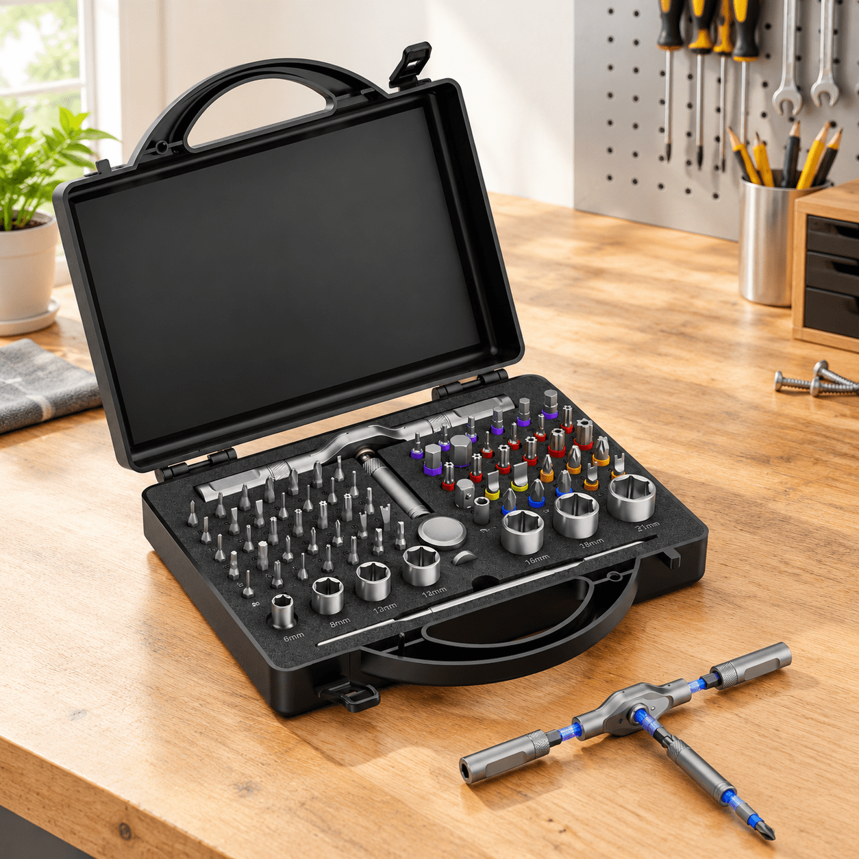 76-in-1 Magnetic Ratchet Set with S2 Steel Bits and T-Handle - Walmart.com