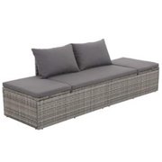 76 in. Outdoor Lounge Bed - Poly Rattan - Gray