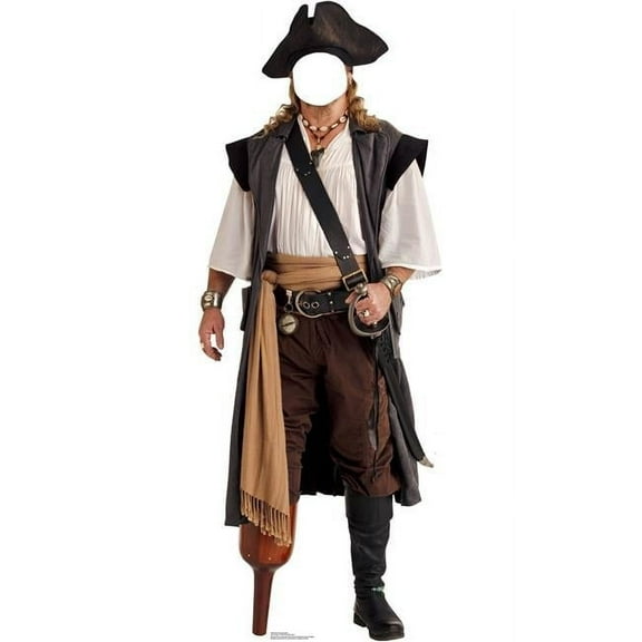 76 x 29 in. Pirate Peg Leg Standin Cardboard Standup