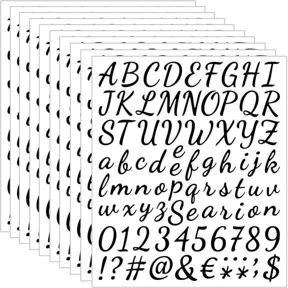 760 Pieces 10 Sheets Black Letters Stickers,1 Inch Self Adhesive Alphabet Number Stickers,Vinyl Letter Stickers Decals for Scrapbooking,Mailbox,Notebook,Classroom Decor, Door,Business,Address (Black)