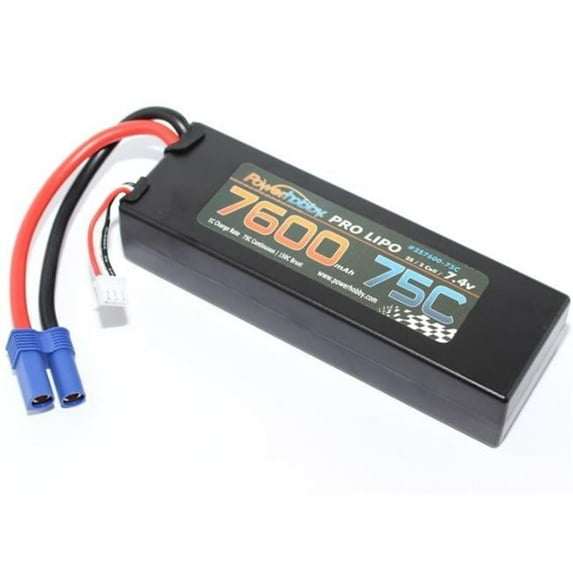 7600 mAh 11.1V 3S 75C Lipo Battery with Hardwired EC5