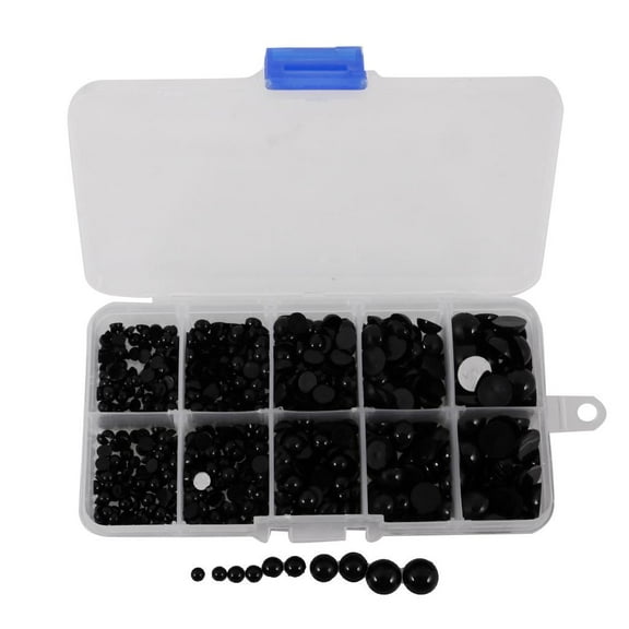 760Pcs Round Flat Black Eyes Dolls Making 4 - 10mm