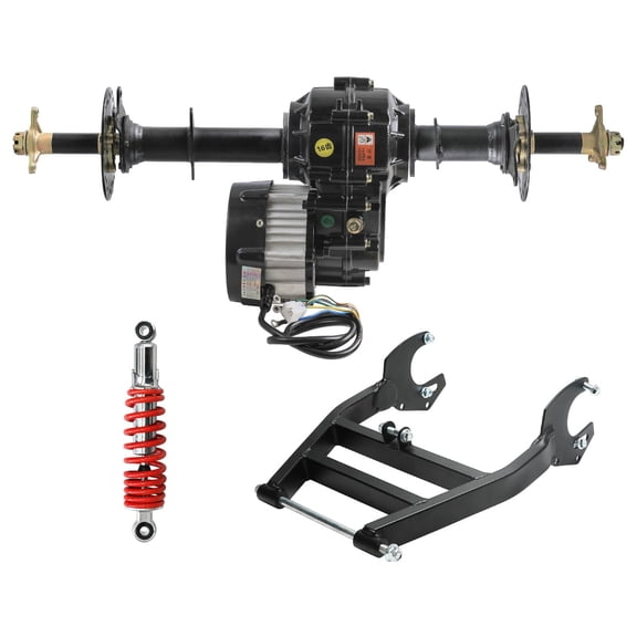 760mm 30" Go-Kart Rear Axle Kit with 48V 1000W Brushless Differential Motor Kit,3 Stud Hubs, Rear Swingarm, Shock for DIY Electric Go Kart, Tricycle, ATV, Quad,Buggy, 4 Wheelers, Drift Trike