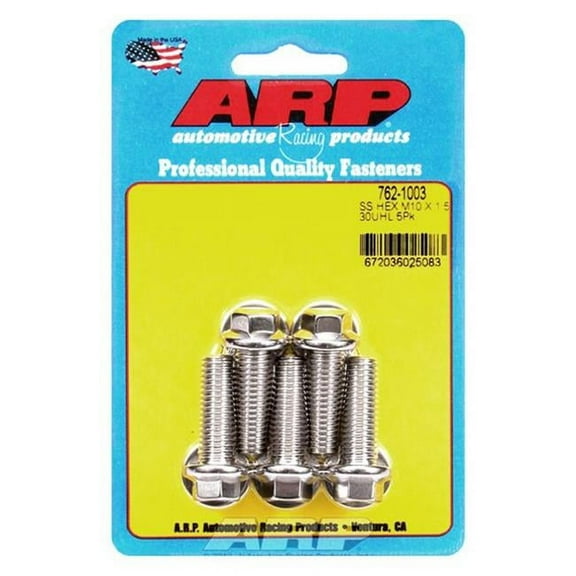 762-1003 10 mm x 1.5 in. Stainless Steel 6 Point Bolt Kit - Set of 5