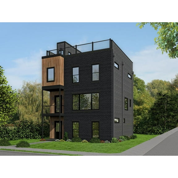 763-1269: Modern Contemporary 3 Bed, 4 Bath Luxury Home Plan, 2344 Sq Ft: Full Blueprints with License to Build by Home Plan Marketplace - Lesuto