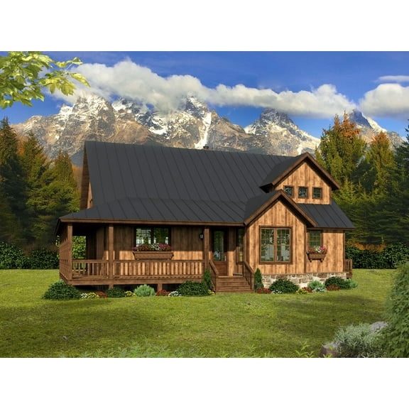 763-16404: Country Mountain 3 Bed, 3 Bath Luxury Home Plan, 3877 Sq Ft: Full Blueprints with License to Build by Home Plan Marketplace - Lesuto