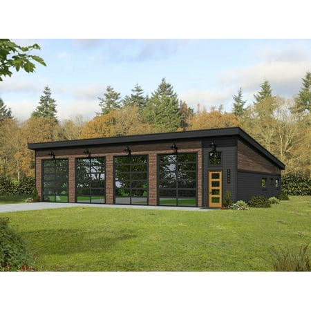 763-1673: Modern Garage 2 Bed, 1 Bath Luxury Home Plan, 1673 Sq Ft: Full Blueprints with License to Build by Home Plan Marketplace - Lesuto