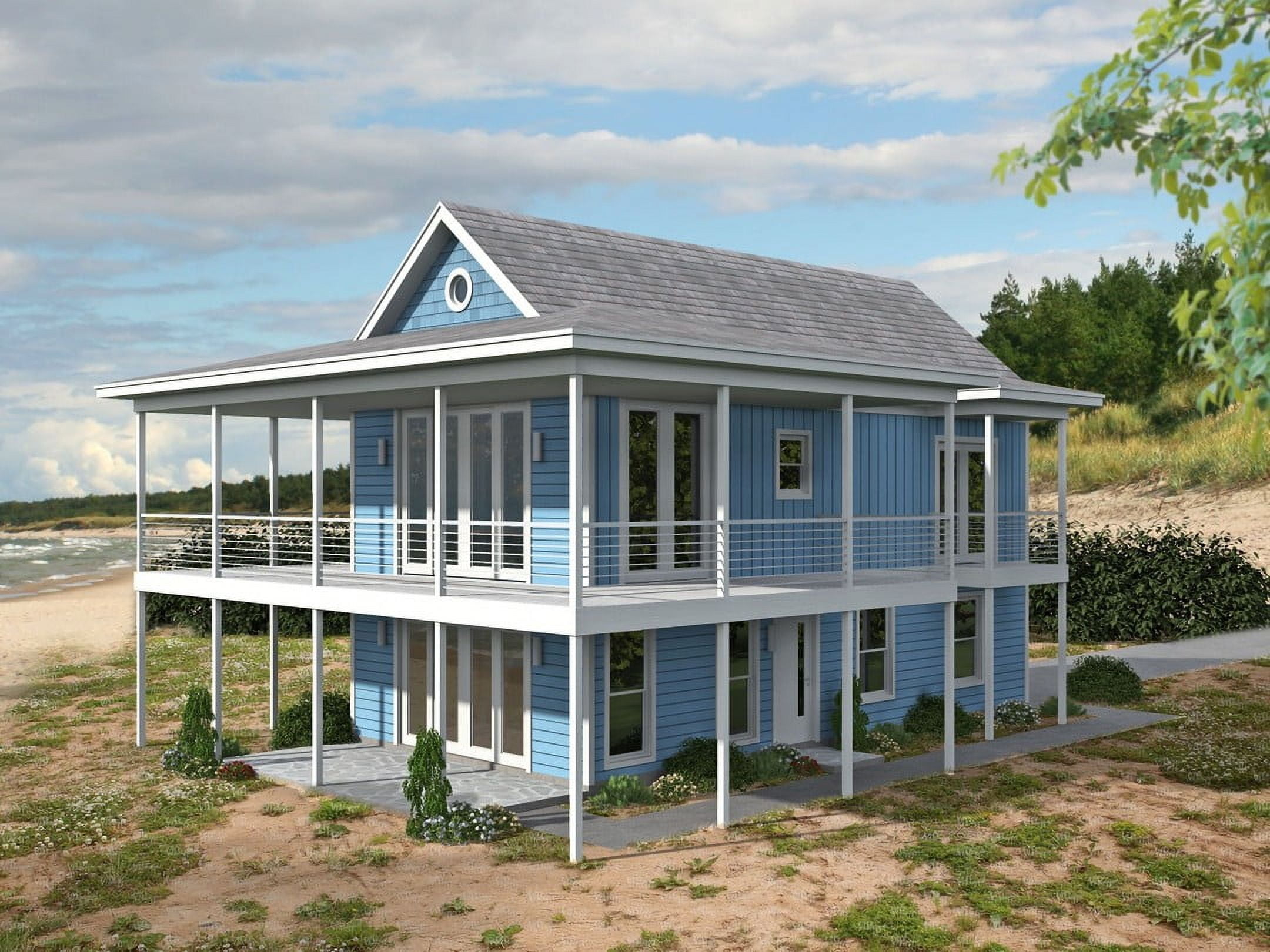 763-311: Beach & coastal Vacation 1 Bed, 1 Bath Luxury Home Plan, 968 ...