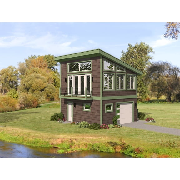 763-378: Modern Contemporary 0 Bed, 0 Bath Luxury Home Plan, 378 Sq Ft: Full Blueprints with License to Build by Home Plan Marketplace - Lesuto