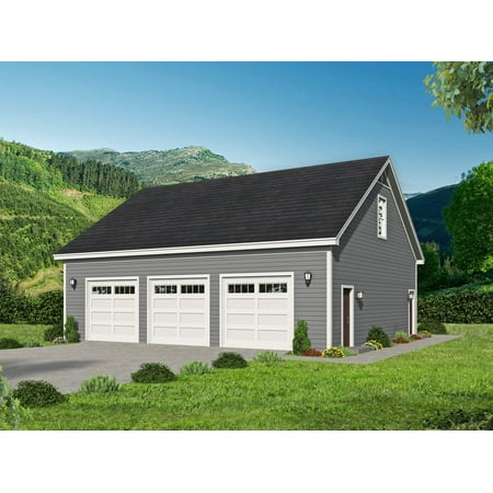 763-410: Traditional Garage 1 Bed, 1 Bath Luxury Home Plan, 1180 Sq Ft: Full Blueprints with License to Build by Home Plan Marketplace - Lesuto