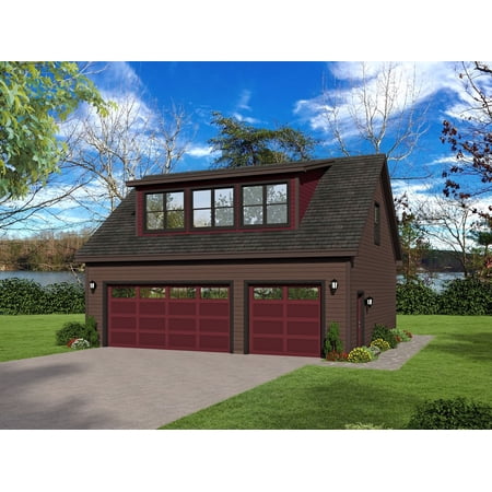 763-482: Garage Traditional 0 Bed, 1 Bath Luxury Home Plan, 482 Sq Ft: Full Blueprints with License to Build by Home Plan Marketplace - Lesuto
