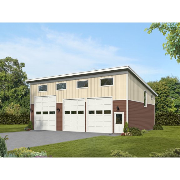 763-505: Modern Contemporary 0 Bed, 1 Bath Luxury Home Plan, 505 Sq Ft: Full Blueprints with License to Build by Home Plan Marketplace - Lesuto