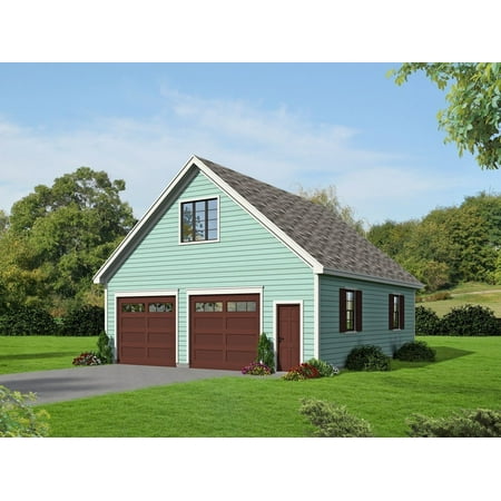 763-657: Garage Traditional 0 Bed, 0 Bath Luxury Home Plan, 657 Sq Ft: Full Blueprints with License to Build by Home Plan Marketplace - Lesuto