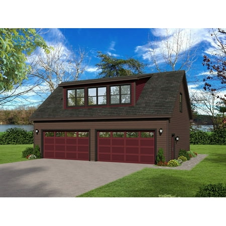 763-888: Garage Ranch 0 Bed, 1 Bath Luxury Home Plan, 888 Sq Ft: Full Blueprints with License to Build by Home Plan Marketplace - Lesuto