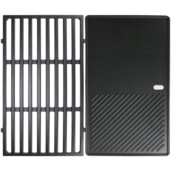 7637 17.5 Inch Cast Iron Griddle Grates Replacement Part for Weber Spirit E210 E220 S210 S220 with Front Control, Reversible Griddle Plate for Weber Spirit & Spirit II 200 Series