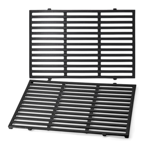 7638 Grill Grates Replacement for Weber Spirit 300 Series, E/S 310 & 320, Genesis Silver/Gold B & C Grill Replacement Parts, Cast Iron, 17.5 x 11.9 Inch, 2-Pack