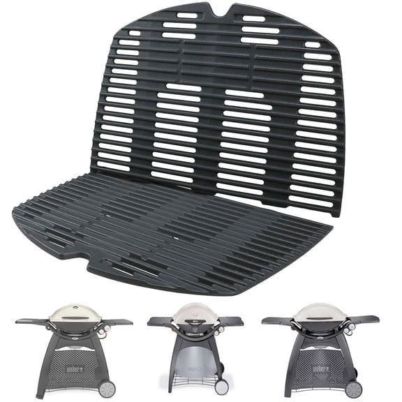 7646 7584 Cast Iron Cooking Grates for Weber Q300, Q320, Q3000, Q3100, Q3200 Gas Grills, Heavy-Duty Weber Q 300/3000 Series Replacement Grill Grids