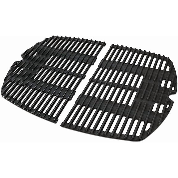 7646 7584 Replacement Cooking Grates for Weber Q300 Q320 Q3000 Q3200 Series Gas Grills, Matte Cast Iron Cooking Grate Replacement Parts for Weber 7646 7584