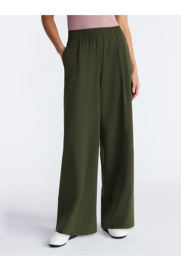Women's and Women's Plus FeatherStretch Woven Wide Leg Pants, 30'' Inseam, Sizes XS-4X