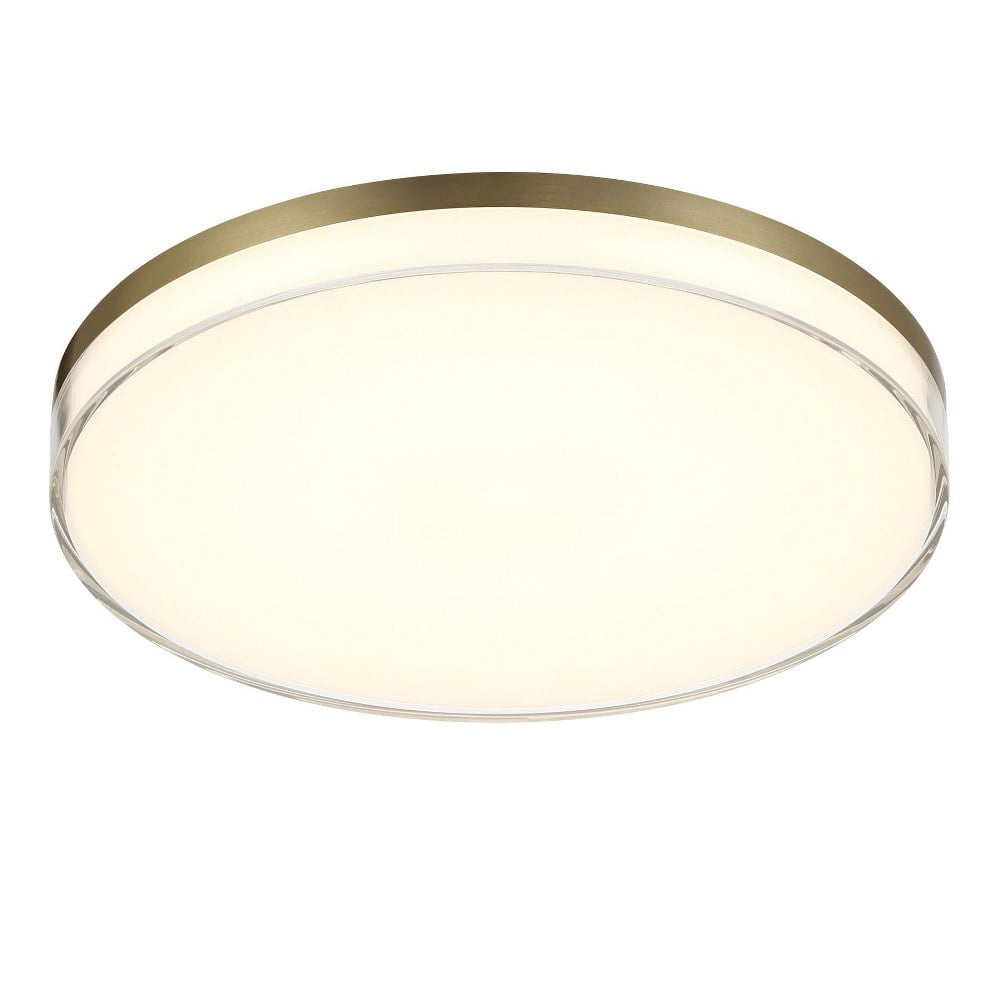 Ashen Brass 13" LED Flush Mount Light with Clear Acrylic Shade