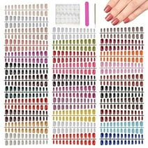 769PCS Assorted Colored Fake Nails Medium Length Press on Nails, Kalolary 32 Colors Fake Nails Short Square French False Full Nail Tips Acrylic Nail for Women Girl