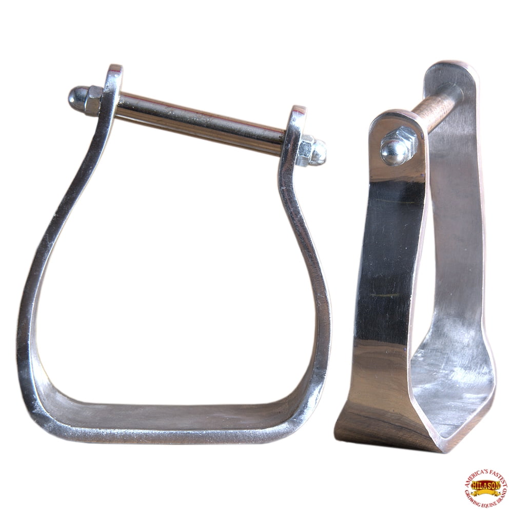 76BH Horse Western Saddle Stirrup Tack Angled AluminiumÂ Stirrups