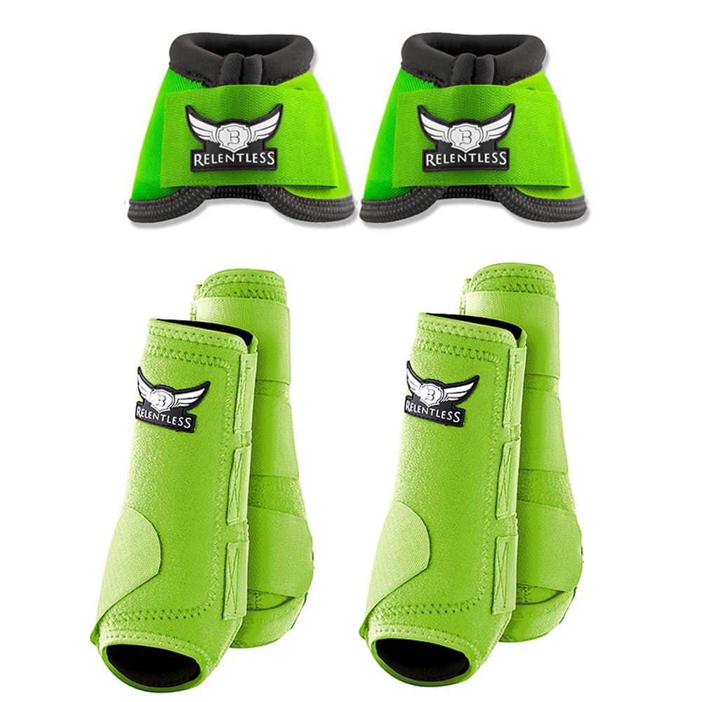 76CR Sml Lime Relentless Trevor Brazile Front Rear Sport Bell Boot 6 Pk