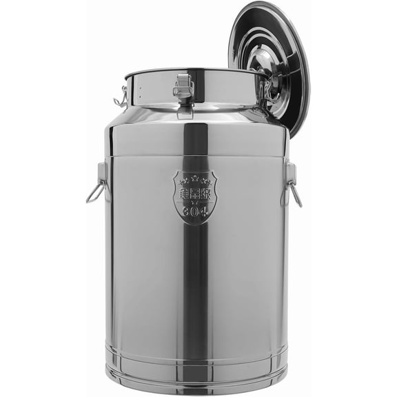 76L/20.08Gallon Stainless Steel Milk Can, Heavy Duty Milk Container Milk Jug Milk Bucket Wine Pail Bucket Bottle Liquid Container Storage for Grain Wine Liquid,Stainless Steel Sealed Tank