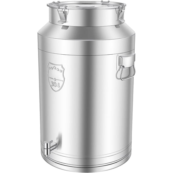 76L Milk Can with Spigot, 20 Gallon Water Container 304 Stainless Steel Water Jug with Sealed Lid Food Storage Container for Accommodate Milk Juice Rice Oil