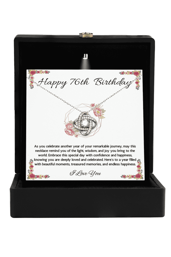 76th Birthday Gift Necklace, 76th Birthday Jewelry, Turning 76, necklace For Wife, Grandma, Mom, Woman, Birthday Gift Necklace For 76 Year Old-Luxury Box