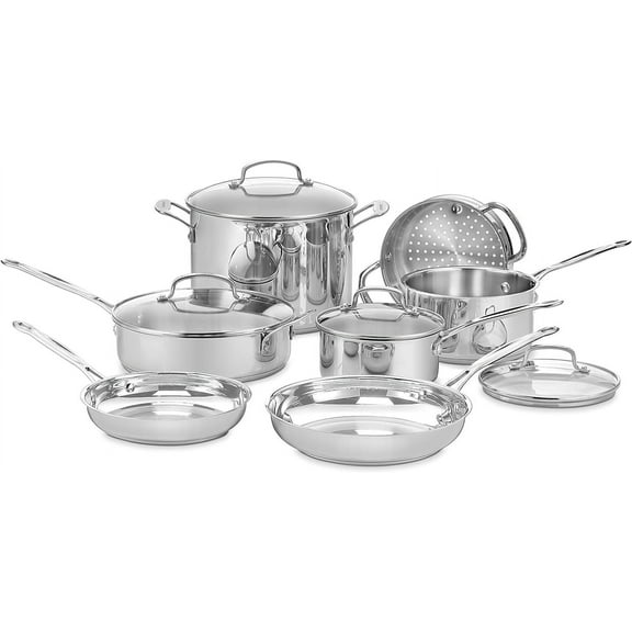 77-11G Stainless Steel 11-Piece Set Chef's-Classic-Stainless-Cookware-Collection