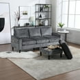 thumbnail image 1 of 77.36" Modular Sectional Sofa, Modern L-Shaped Couch with Movable Storage Ottoman, Pockets and Cup Holders, Cozy Sectional Sofa Couches for Living Room, Bedroom, Grey, 1 of 9