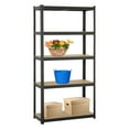 thumbnail image 1 of 77" 5-Tier Storage Shelving Unit Metal Steel Frame Anti-Slip Feet MDF Board, Garage Workshop Warehouse Display Storage Shelving Units Rack, Adjustable Height Utility Shelves (Black), 1 of 5