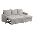 thumbnail image 1 of 77.7" Polyester Fabric Reversible Modern Sleeper Sectional Sofa Bed-Light Gray, 1 of 14