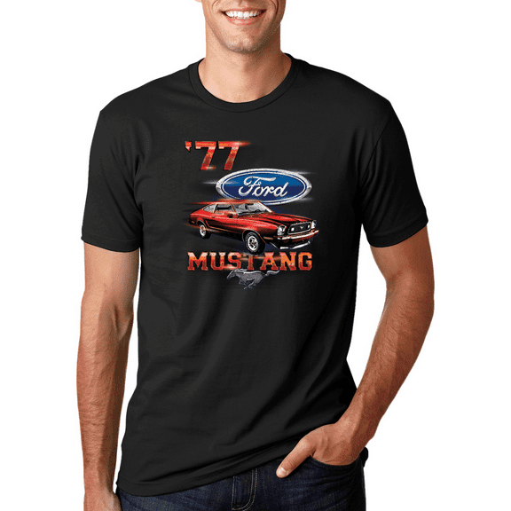 77 Ford Mustang Classic Red Hot Rod Classic Logo Cars and Trucks Graphic T-Shirt